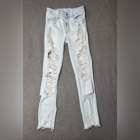 American Eagle Jeggings Distressed Jeans Girls Size 6 Regular - Picture 1 of 11